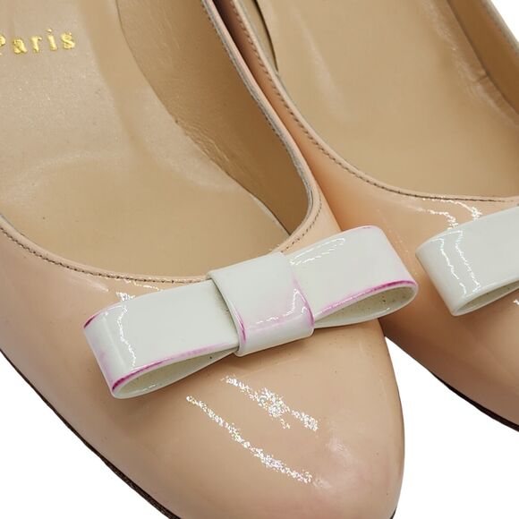 Christian Louboutin Pumps Zerlisixty Patent Leather Shoes in Beige 38 8US NEW - Picture 10 of 10